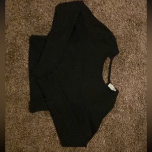 Sinple Black Long Sleeve Crop Top